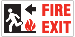11302 Fire Exit Sign Arrow Left with Picto