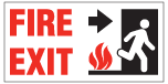11303 Fire Exit Sign Arrow Right with Picto