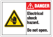 16206 Danger Sign Electrical Shock Hazard