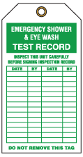 APT59 Emergency Shower & Eye Wash Test Record Tag