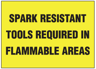 Spark Resistant Tools Safety Sign