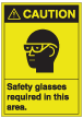 17010 ANSI Caution Safety glasses required in this area.