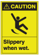 17052 ANSI Caution Slippery when wet.